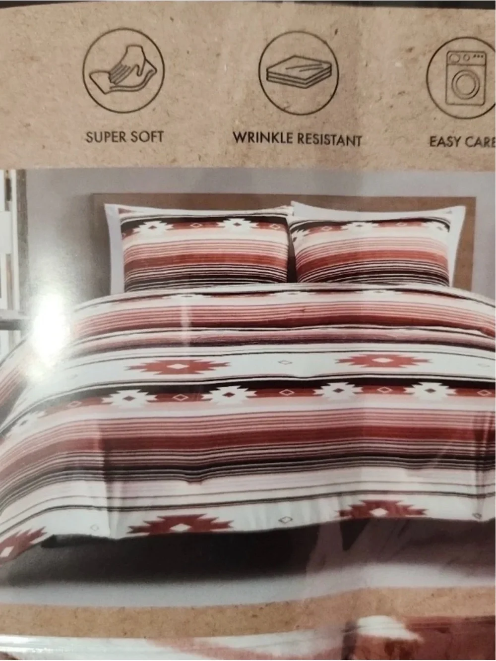Wrangler Pink and Brown Southwestern-Pattern Plush Comforter Set